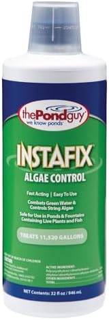 The Pond Guy InstaFix Algae Control, Outdoor Water Garden, Fountain & Birdbath Algae Solution, EPA Registered Liquid Algaecide, Control Green Water & String Algae, Bird, Fish & Pet Safe, 32 Ounces