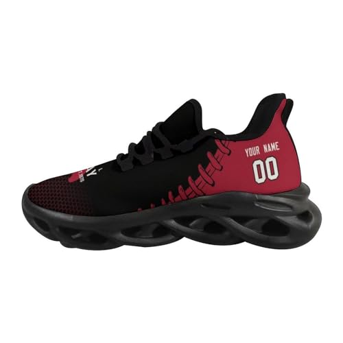 Custom Men's Sneakers Football Personalized Breathable Fan Gift Name & Number Athletic Gym Slip-on Shoes