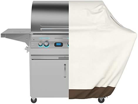 Amazon Basics Gas Grill Barbecue Cover for Outdoor, Waterproof, Anti-UV, Durable Heavy Duty, 60 inch, Medium, Beige