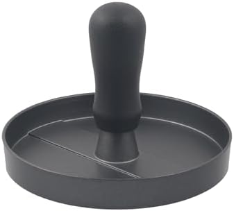 Aluminum Burger Press Patty Maker with 200 Non-Stick Papers - Commercial & Home Use, Hamburger Meat Press Tool, Dishwasher Safe (Black)