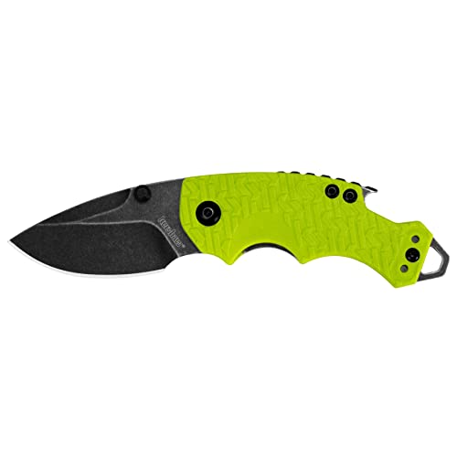 Kershaw Shuffle Lime (8700LIMEBW) Multifunction Pocket Knife; 2.4” BlackWash Stainless Steel Blade; K-Texture Grip, Liner Lock, Reversible Deep-Carry Pocketclip, Screwdriver, Bottle Opener; 2.8 OZ
