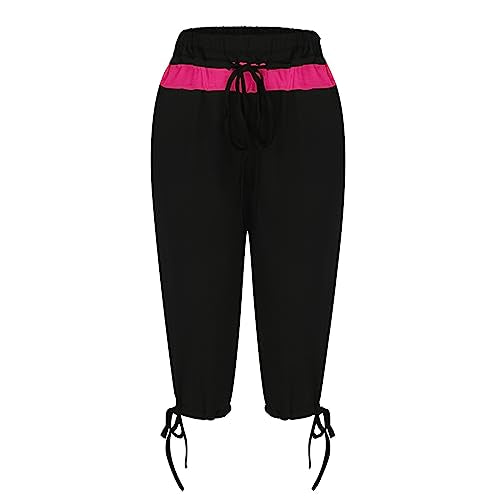 APIVOE Capri Sweatpants for Women Casual Lightweight Capri Joggers Plus Size Drawstring Capri Pants Summer Workout Capris