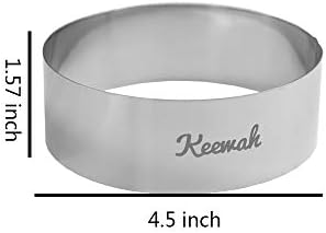 Keewah 4.5 inch Large Burger Ring - 6 Piece - Stainless Steel