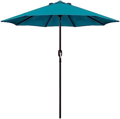 Blissun 9' Outdoor Patio Umbrella, Outdoor Table Umbrella, Yard Umbrella, Market Umbrella with 8 Sturdy Ribs, Push Button Tilt and Crank