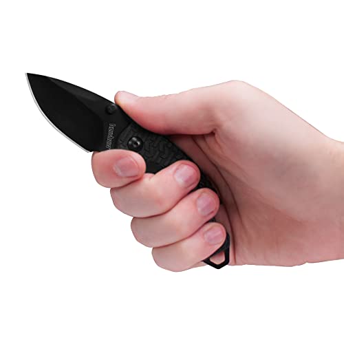 Kershaw Shuffle (8700BLK), Multifunction Pocket Knife with 2.4 Stainless Steel Blade and Black-Oxide Coating and Black K-Texture Grip Handle, Features Flathead Screwdriver and Bottle Opener, 2.8 oz.