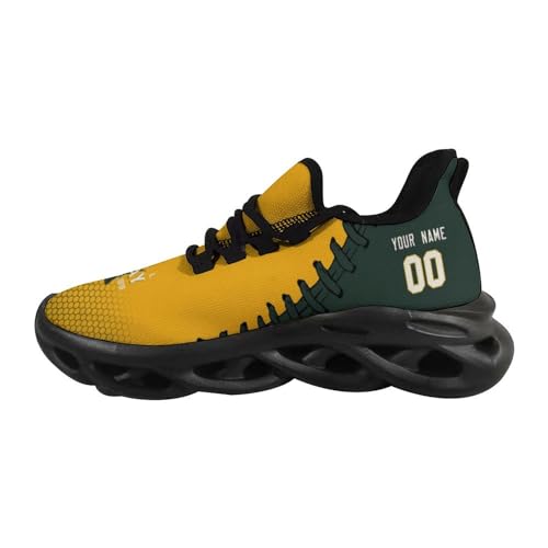 Custom Men's Sneakers Football Personalized Breathable Fan Gift Name & Number Athletic Gym Slip-on Shoes