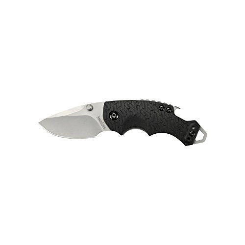 Kershaw Shuffle Multifunction Pocket Knife (8700) with 2.4 In. Stainless Steel Blade with Bead-Blasted Finish and Black K-Texture Handle, Features Flathead Screwdriver and Bottle Opener, 2.8 oz.