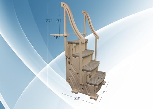 Confer Plastics Curve CCX-AG Drop in Above Ground Pool Step with Grey Treads - Base Step