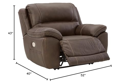 Signature Design by Ashley Dunleith Zero Wall Recliner with Power Headrest, Brown
