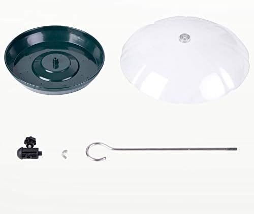 Kingsyard Adjustable Platform Bird Feeder for Outdoors Hanging, Metal Tray Bird Feeder with Dome Top, Attract Bluebirds Cardinals Goldfinches (Green)