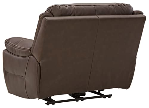 Signature Design by Ashley Dunleith Zero Wall Recliner with Power Headrest, Brown