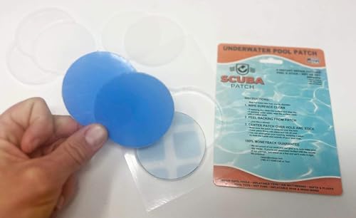 All-in-One Repair Kit for Above-Ground Pools | Fast, Underwater-Capable Peel-and-Stick OR Adhesive Glue-Down Vinyl Patches & for Easy Set and Frame Pools 6 Inch Peel and Stick