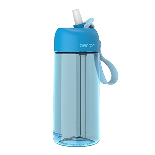 Bentgo Kids Water Bottle - Leak-Proof, Durable Tritan, BPA-Free 15 oz. Cup for Kids/Toddlers Ages 3+ - Flip-Up Straw & Dishwasher Safe for School, Sports, Daycare & Camp (Trucks)
