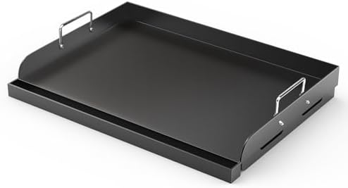 Griddle for Gas Grill, 17" x13” Universal Griddle Flat Top Plate with Removable Handles for Charcoal/Gas Stove, Nonstick Coating Cooking Griddle Plate Insert for Camping, Tailgating, Parties