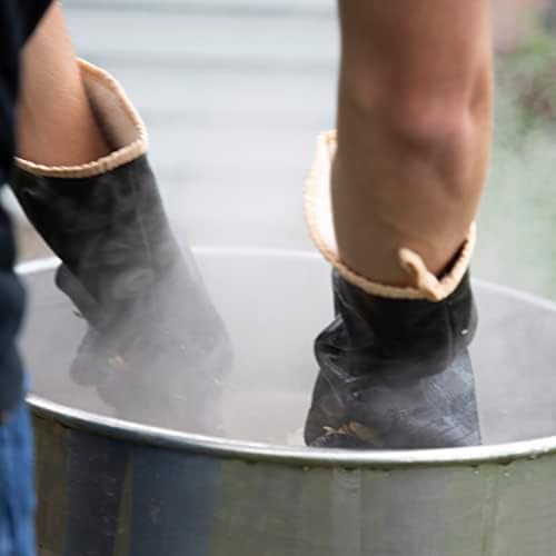 Yardbird 4077501101 Poultry Processing Scalding Gloves 100% Waterproof, Heat Resistant, Textured Neoprene Material, Extra Long Cuffs Protect Forearm, 1 Pair, Black