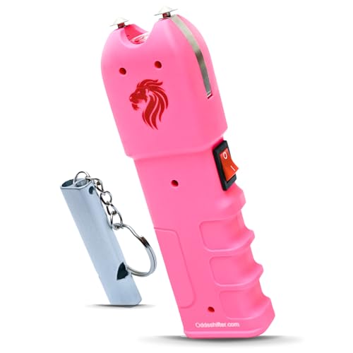 Odds Shifter - Stun Gun for Self Defense and Emergency Whistle - 1.62 uC, 120 Lumens, Anti Grab Technology - Flashlight - Self Defense Weapons Duo