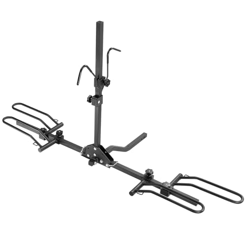 VEVOR Hitch Mount Bike Rack, 80 LBS Capacity Ebike Rack, 2-Bike Platform Style for 1.25-/2-inch Hitch Receiver, Titling and Folding Bike Carrier with Tires up to 2.4" Wide, for Car, SUV, Truck, RV