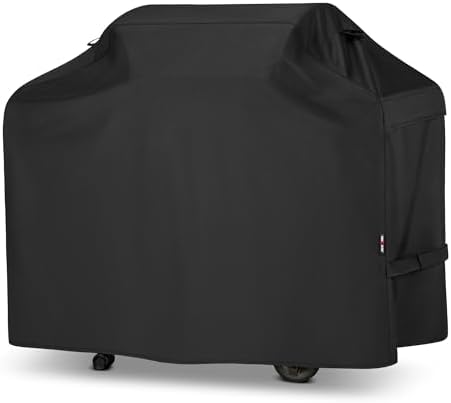 Unicook Grill Cover 60 Inch for Outdoor Grill, Heavy Duty Waterproof BBQ Cover with Side Handles and Air Vents, Weather Resistant, Compatible with Weber Charbroil Nexgrill Kenmore Gas BBQs, Black