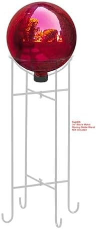 Alpine Corporation 10" Diameter Indoor Outdoor Glass Gazing Globe Yard Decor, Red