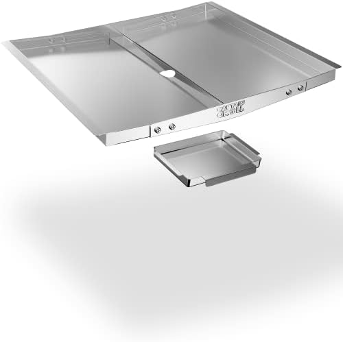 Grease Tray with Catch Pan - Dyna Glo Grill Replacement Parts, Adjustable Stainless Drip Pan for Gas Grill Models from Dyna Glo, Nexgrill, Expert Grill, Kenmore, BHG and More (Width 18"-24")