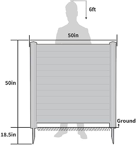 Air Conditioner Fence Privacy Screen 50 "H x 50 "W Trash Can Enclosure，Pool Equipment Enclosure White Outdoor Privacy Vinyl Fence Panels for Outside（2 Panels with Metal Stake）