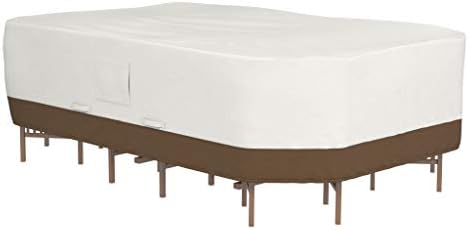 Amazon Basics Patio Cover, Outdoor Furniture Cover, Waterproof, Anti-UV, X-Large, Durable, Beige/Tan, 130"x84"