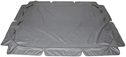 Outdoor Patio Swing Chair Canopy Replacement, 3 Seater Porch Swing Seat Canopy Cover, Waterproof Windproof Anti-UV Heavy Duty Rip Proof Garden Hammock Top Cover, Garden Furniture Covers (Grey, Large)
