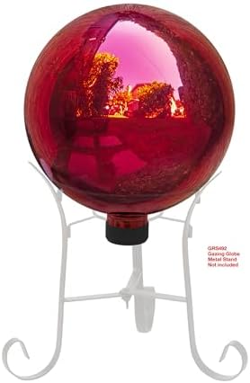 Alpine Corporation 10" Diameter Indoor Outdoor Glass Gazing Globe Yard Decor, Red