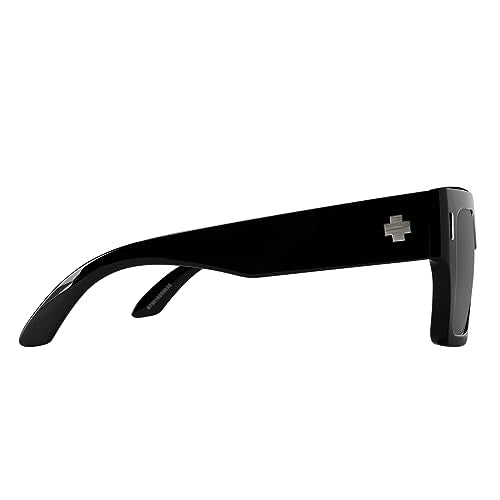 SPY Optic Bowery, Square Sunglasses, Color and Contrast Enhancing Lenses, Black - Gray Polarize Lenses