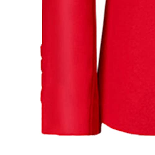 Casual 2 Button Suits for Men Slim Fit Notched Lapel Business Sets Solid Color Wedding Formal Jacket Vest Pants (Red,Medium)