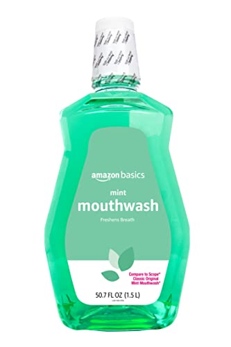 Amazon Basics Fresh Breath Mouthwash, Mint, 50.7 Ounce (Pack of 1), (Previously Solimo)