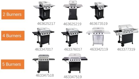 Replacement Parts Kit for Charbroil Performance 5 Burner 463347519 463275717 463243518 463347518, 463275517, 475 4 Burner 463347017 463376018P2, for Charbroil Grill Replacement Parts 5 Burner
