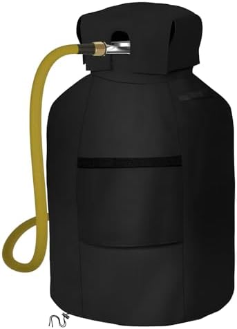 AKEfit Propane Tank Cover 20lb Gas Tank Cover Outdoor 600D Heavy Duty Waterproof Covers Fits Standard 20 lb Tank Cylinder, 13'' x 19.5'' Black