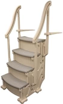 Confer Plastics Curve CCX-AG Drop in Above Ground Pool Step with Grey Treads - Base Step