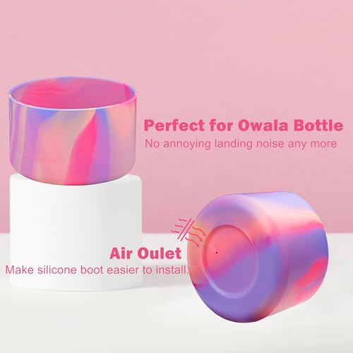 HEYSKAY 2PCS Silicone Boot for Owala Flask Water Bottle 32oz Anti-Slip Protective Sleeve for Owala Twist,FreeSip and Flip Stainless Steel Water Bottle BPA-Free Boot Bottom Base