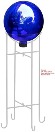 Alpine Corporation 10" Diameter Indoor Outdoor Glass Gazing Globe Festive Yard Decor, Blue