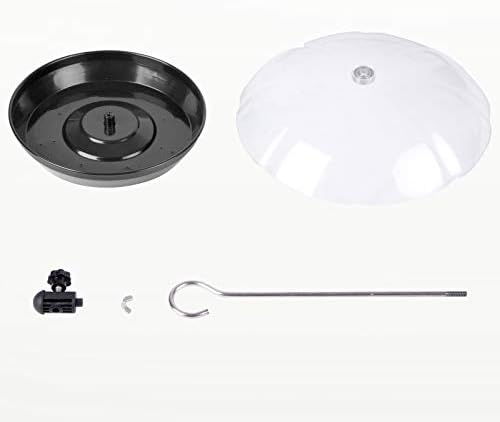 Kingsyard Adjustable Platform Bird Feeder for Outdoors Hanging, Metal Tray Bird Feeder with Dome Top, Attract Bluebirds Cardinals Goldfinches (Black)