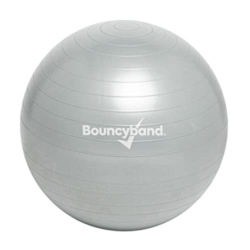 Bouncyband Medium Balance Ball, Dark Blue – Create Flexible Seating to Improve Focus in The School, Office, or Home with This No-Roll Weighted Ball – 21.6” (55cm) Ball for People Between 5’-5’6 Tall