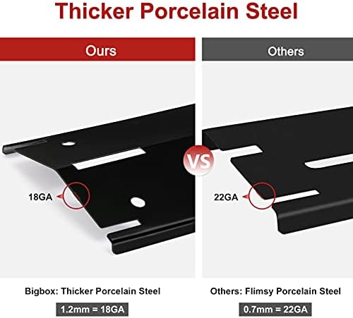 Universal Adjustable Grill Heat Plates/Heat Tents/Burner Covers/Heat Deflectors/BBQ Grill Heat Shields/Grill Cover Plates/Grill Diffuser for Gas Grill, Porcelain Steel Grill Replacement Parts (4-Pack)