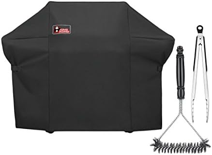 7108 Premium Grill Cover for Weber Summit 400-Series Gas Grills (Compared to The Weber 7108 Grill Cover) Including Grill Brush and Tongs