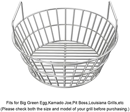 Stainless Charcoal Ash Basket for Large BGE Grill, Charcoal Grill Ash Basket also fits Kamado Joe Classic and Other Similar Grills