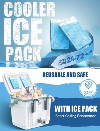 Pool Cooler with 2 Ice Pack – 22L Extra-Large Insulated Hanging Cooler for Above-Ground Pools, Fits Intex Bestway etc, Holds 24 Cans, Keeps Ice 3X Longer, Ideal for Poolside Camping & Outdoor Parties