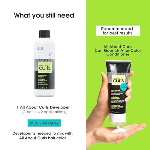 All About Curls 5R Red-y to Roll Permanent Hair Color (Prep + Protect Serum & Hair Dye for Curly Hair) - 100% Grey Coverage, Nourished & Radiant Curls