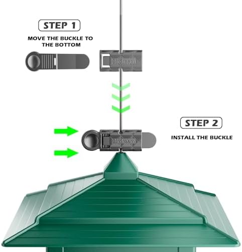 Birdream 2 Pack Bird Feeders for Outdoors Hanging - 7LB Total Capacity Classic Courtyard Design Fun Assembly Large Bird Feeder, Attracting Wild Birds Cardinals Goldfinches Sparrows - Green