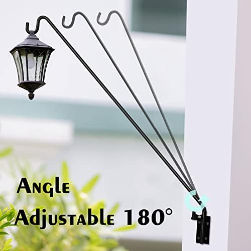 ERYTLLY 2 Packs Heavy Duty Deck Hook Wall Mounted, Extensible and Adjustable Deck Hook for Hanging Bird Feeder, Plants, Suet Baskets,Wind Chimes,Lanterns and More