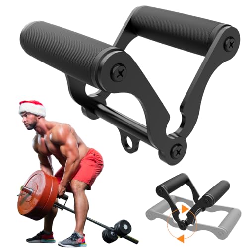 veimia V Bar T-Bar Row Landmine Handle Attachment for Barbell Bars, Solid Mine Double D Row Handle Grips with Non-Slip Rubber Grips, T-Row Attachment for Olympic Strength Training Bars