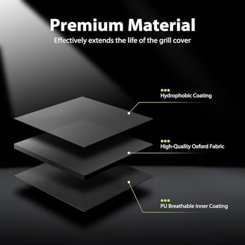 Grill Cover for Outdoor Grill, Universal Fit 45"-75" BBQ Gas Grill Waterproof Anti-UV Oxford Fabric Windproof Design with Adjustable Straps, Fits Weber/Char-Broil/Nexgrill and More (52")