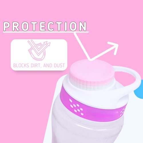 Head Concepts Cap Lid for Cirkul Water Bottle - Fits Plastic and Metal Bottles - 2-Pack Caps - Water Bottle Accessories - Made in USA (Pink)