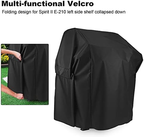 Grisun 7138 Premium Grill Cover for Weber Spirit 200 Series, Spirit E210, S210, E210, 215 Grills, Anti-Fade Waterproof UV-Resistant Gas Grill Cover, Heavy Duty BBQ Cover, 48 inches, Black