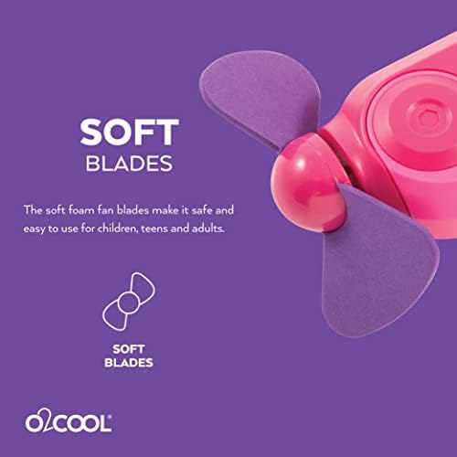 O2COOL Personal Mini Misting Fan - Portable Battery Operated Handheld Cooling Accessory with Fine Mist Spray for Outdoor, Beach, Camping - Convenient Carabiner Clip for Easy Travel - Raspberry 2 Pack